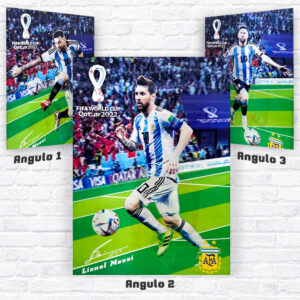 Poster 3D diseño de Messi Argentina 3 imágenes