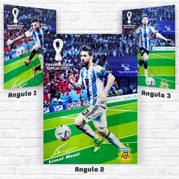 Poster 3D diseño de Messi Argentina 3 imágenes
