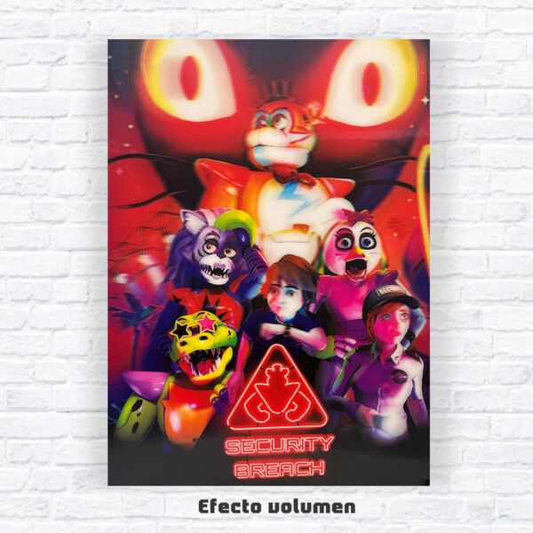 Poster 3D diseño de Five Nights at Freddy's: Security Breach