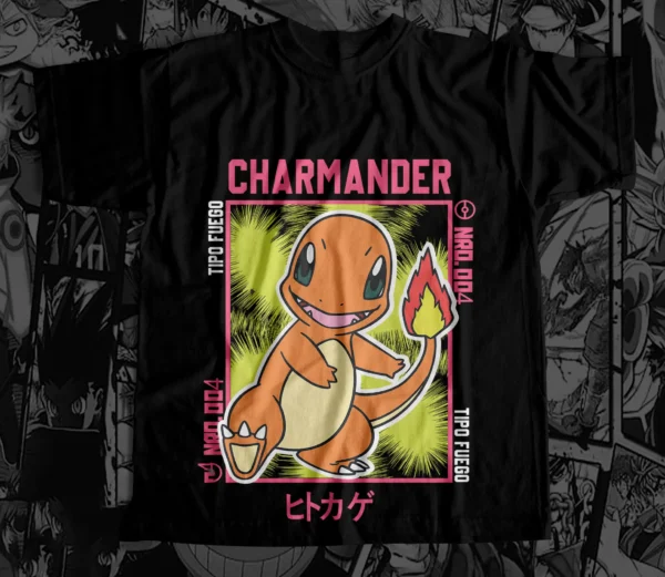 Remera Sublimada Anime - Pokémon Charmander